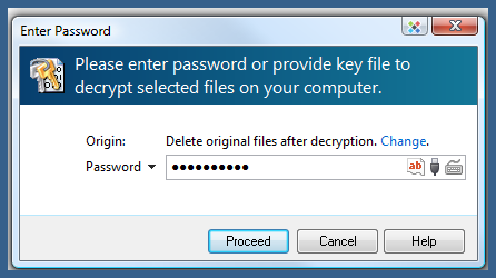 decryption file password